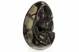 Septarian Dragon Egg Geode - Black Crystals #185630-1